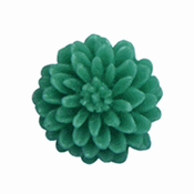 Mini resin blomst, rund, Mørkegrøn, Ø11mm, 2 stk.